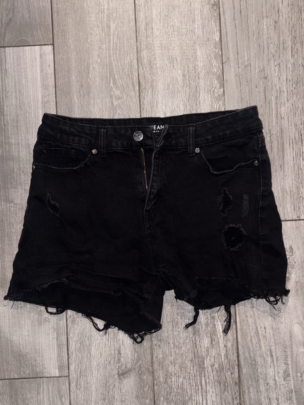 Black Distressed Women's Denim Shorts